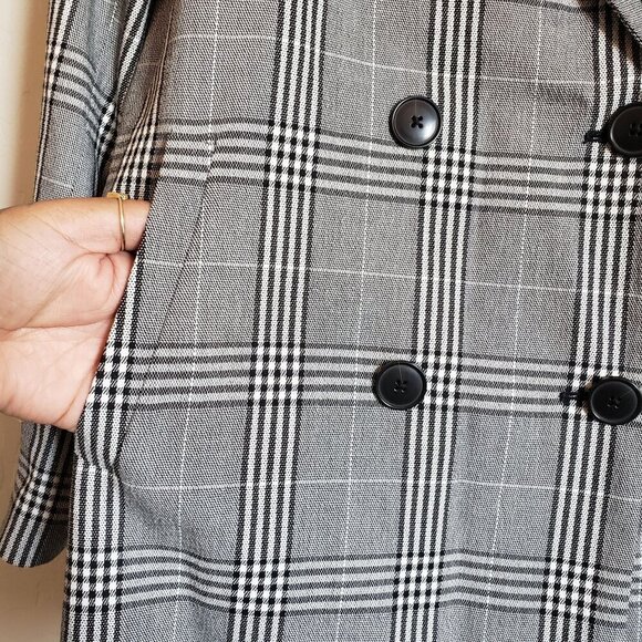 Madewell Caldwell Double-Breasted Oversized Blazer in Plaid Size Women's Small - Picture 6 of 12